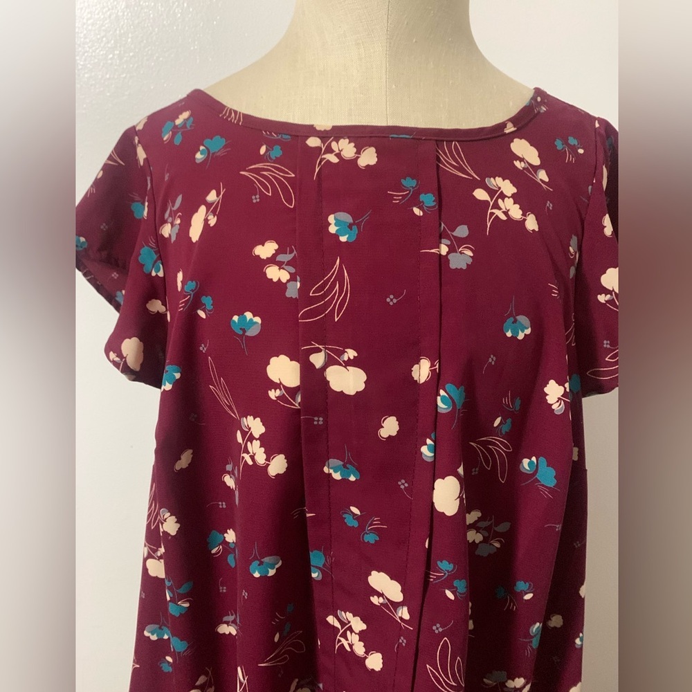 ModCloth Jessy B Maroon Top 1X - Picture 5 of 9